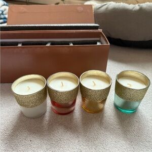Gold Rimmed Votive Candle Set NIB